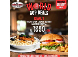 Sizzlerz Cafe & Grill World Cup Deal 1 For Rs.1890/- +Tax